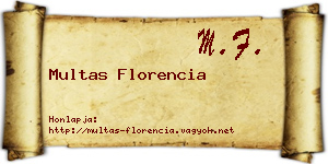 Multas Florencia névjegykártya